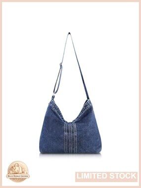 Denim Crossbody Bag Oversized Hobo Canvas Shoulder Bag Large Capacity